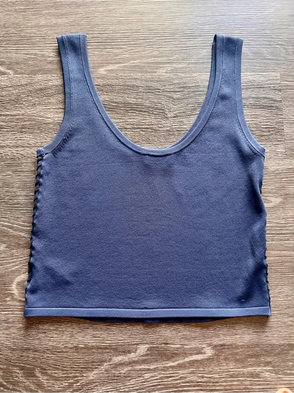 bebe Navy Ribbed Tank Top - Picture 2 of 5